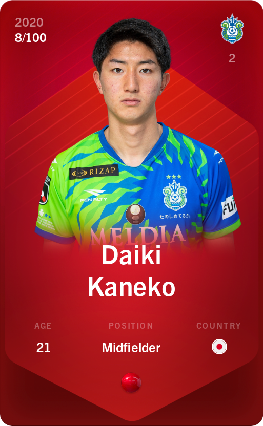 Sorare - Sorare Official - Daiki Kaneko 2020-21 • Rare 8/100 - NFT # 15167457941224196092544041690291517593186351366341086378952364511960036939482