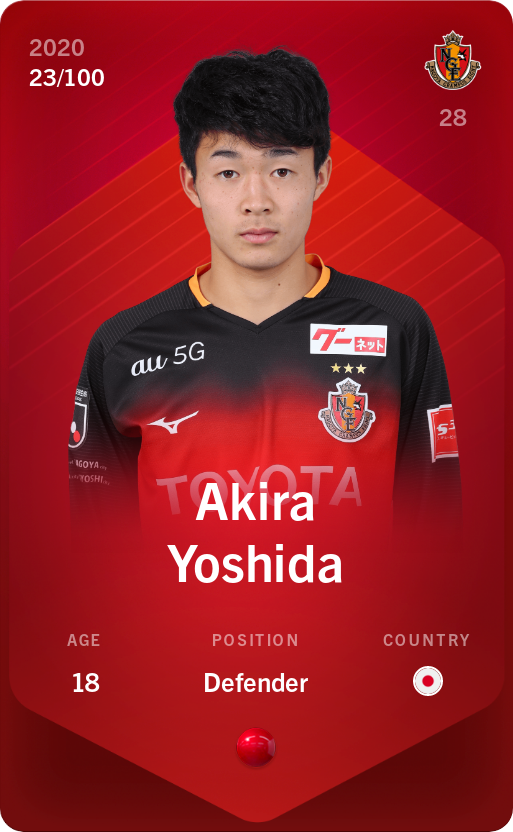 Sorare - Sorare Official - Akira Yoshida 2020-21 • Rare 23/100 - NFT # 91821013652523033916851612950747482909263625703657358608684520371145094570782