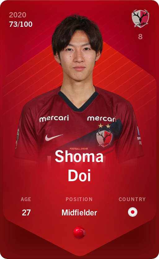 Sorare - Sorare Official - Shoma Doi 2020-21 • Rare 73/100 - NFT # 115139162358349818147829700200500355437711922647118786630558429372567204102870