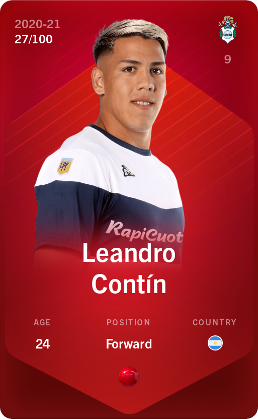 Sorare - Sorare Official - Leandro Contín 2020-21 • Rare 27/100 - NFT # 5022796551764547431678461734604589828220084106331652331460727086183015413637