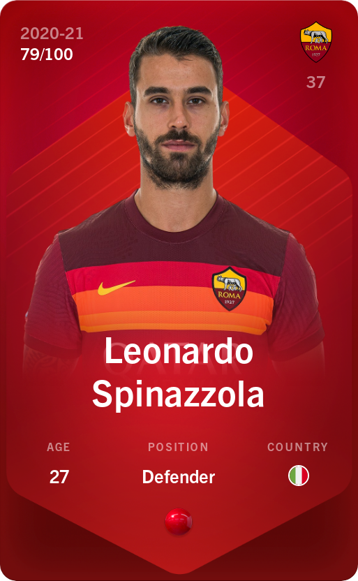Sorare - Sorare Official - Leonardo Spinazzola 2020-21 • Rare 79/100 - NFT # 89807017725300105758742063680685550961157441267373960320675195338187908189364