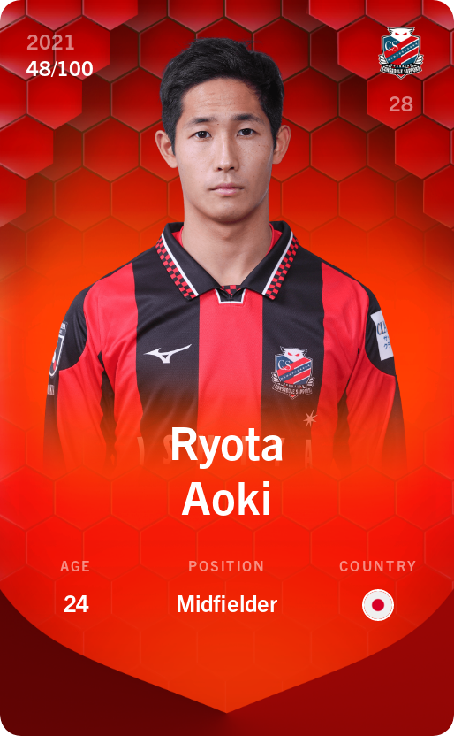 Sorare - Sorare Official - Ryota Aoki 2021-22 • Rare 48/100 - NFT # 111812652785121079786231100206912765403518490788021370393690072738856768377815