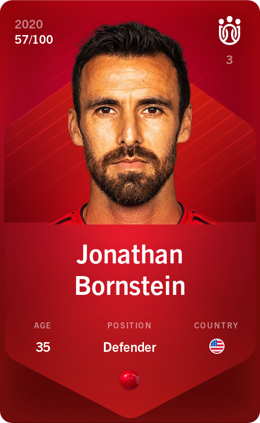 Sorare - Sorare Official - Jonathan Bornstein 2020-21 • Rare 57/100 - NFT # 57821554051100162878144879206283273502637646029991417664751120577030530056147