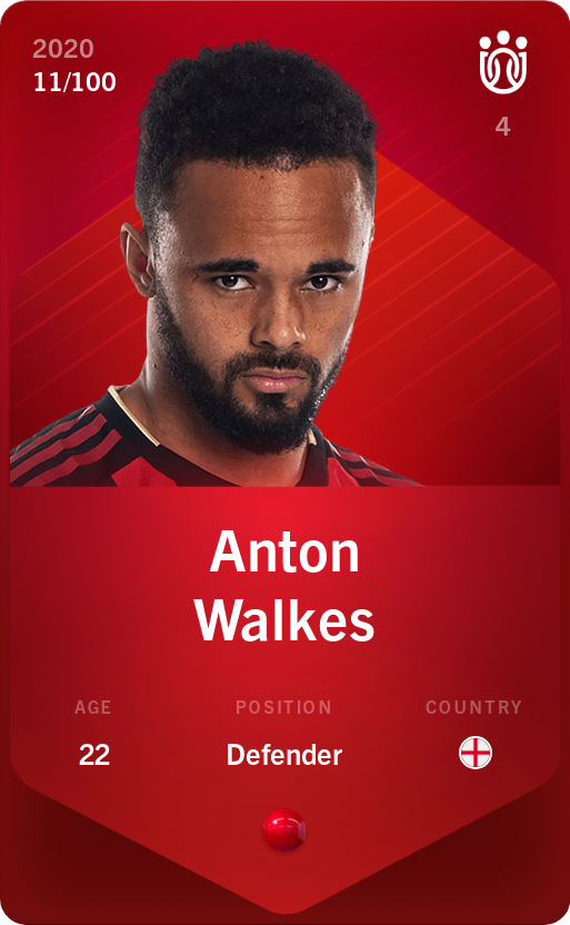 Sorare - Sorare Official - Anton Walkes 2020-21 • Rare 11/100 - NFT # 97469586399341203230494206286632627006795962091900274459258313354126077772253