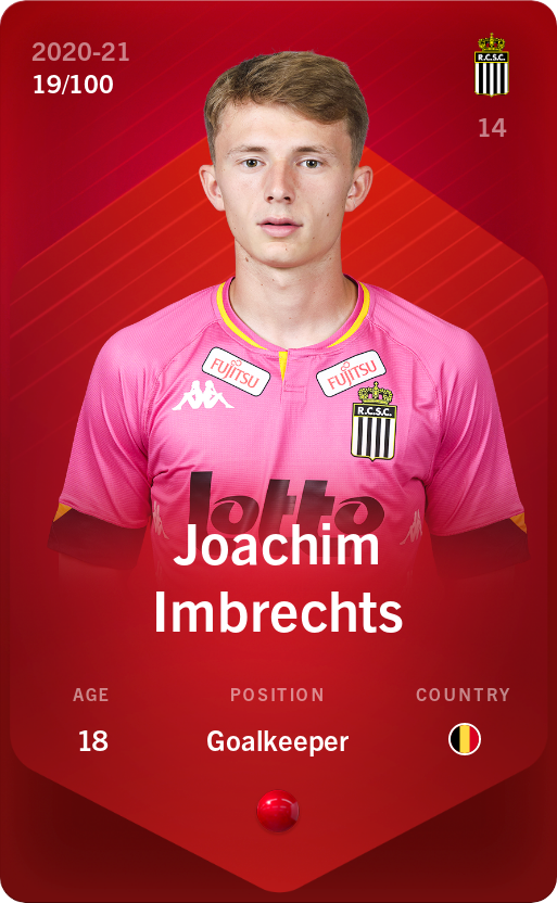 Sorare - Sorare Official - Joachim Imbrechts 2020-21 • Rare 19/100 - NFT # 110091743517584065609303547470903194135361934184602651519010876318836864165254