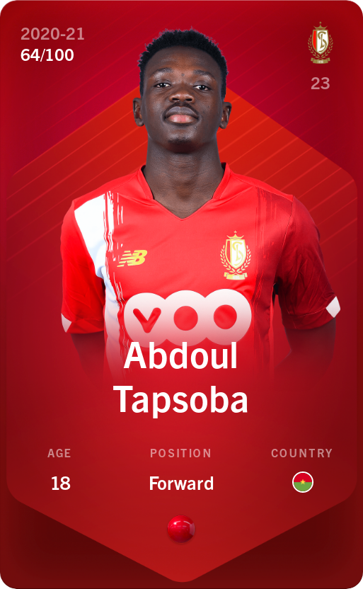 Sorare - Sorare Official - Abdoul Tapsoba 2020-21 • Rare 64/100 - NFT # 77997435115076706200655368569938681859659707809926461041528368884764749730671