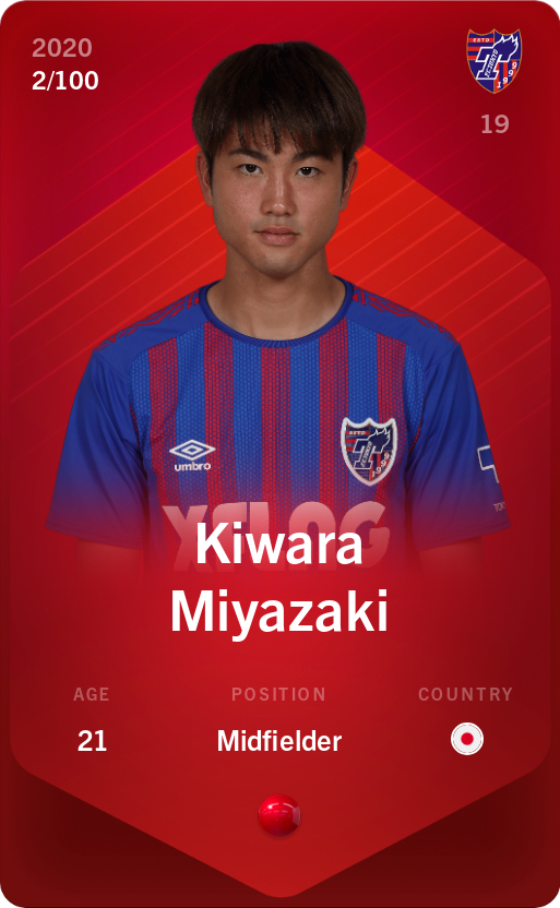 Sorare - Sorare Official - Kiwara Miyazaki 2020-21 • Rare 2/100 - NFT # 61559972761002182420437605598818281539971825266466974575219217578902503681360