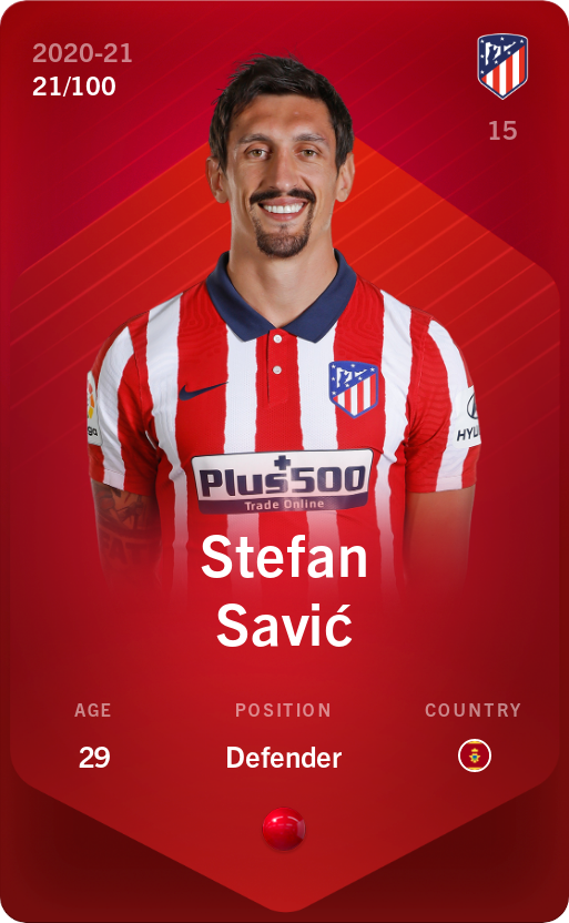 Sorare - Sorare Official - Stefan Savić 2020-21 • Rare 21/100 - NFT # 86968959414396929215974199292170605257121469772698371573768696305045862086838