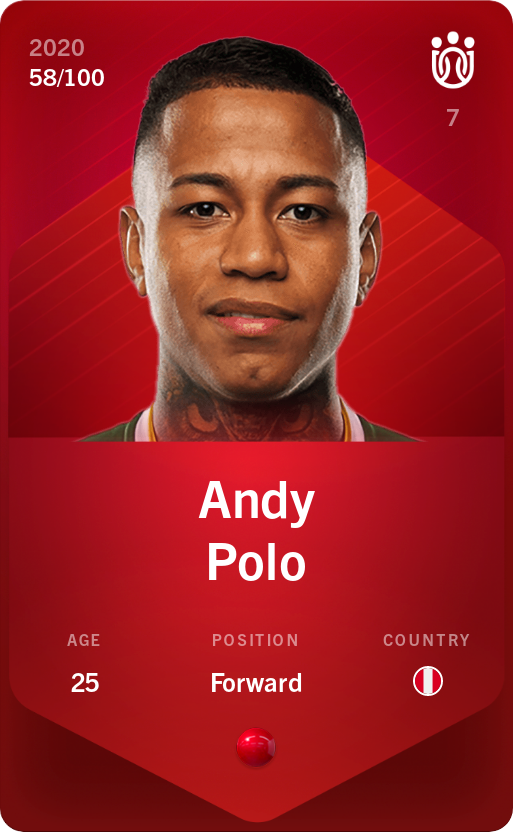 Sorare - Sorare Official - Andy Polo 2020-21 • Rare 58/100 - NFT # 85861011322402320118312422844622269677833573217778620587438601328547434496991