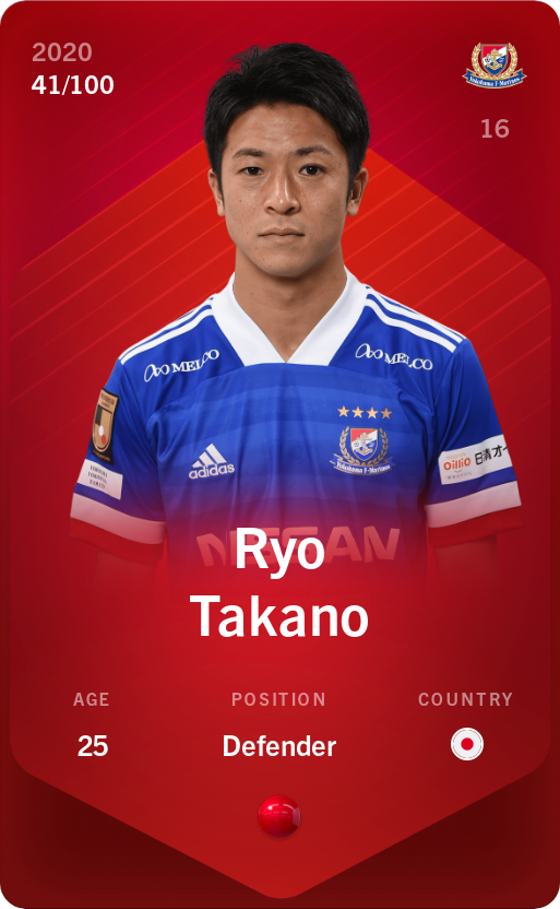 Sorare - Sorare Official - Ryo Takano 2020-21 • Rare 41/100 - NFT # 85689609264006371931860217741782287491023867718248577103554203051865151207847