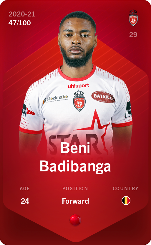 Sorare - Sorare Official - Beni Badibanga 2020-21 • Rare 47/100 - NFT # 109693666420078896370746704261228964721740565224041814035023390172220274990514