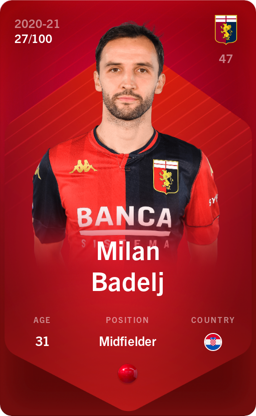 Sorare - Sorare Official - Milan Badelj 2020-21 • Rare 27/100 - NFT # 112725051119790427407375014080426121934261817426166902126832903060263159823417