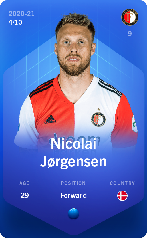 Sorare - Sorare Official - Nicolai Jørgensen 2020-21 • Super Rare 4/10 - NFT # 2660428411893498345712019572106016044614817867214324951030194500227182761454