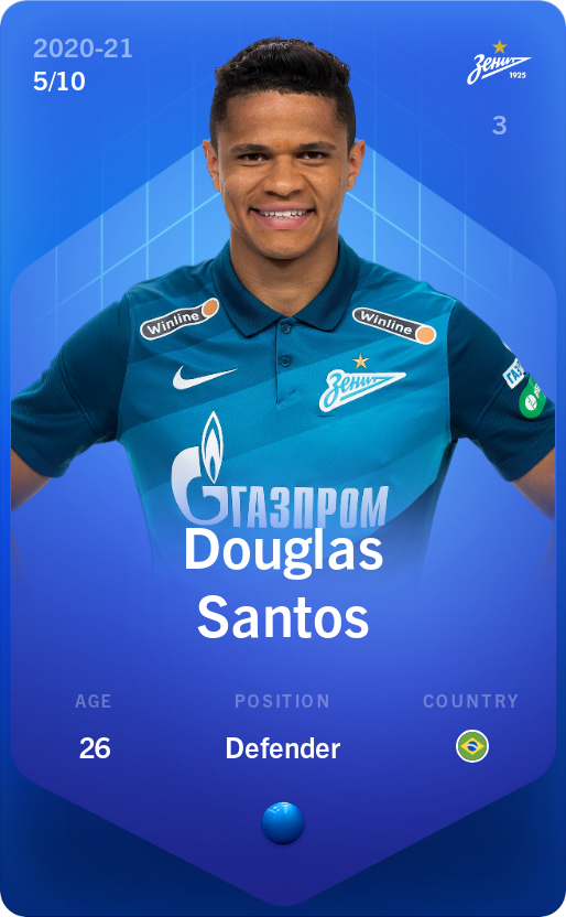 Sorare - Sorare Official - Douglas Santos 2020-21 • Super Rare 5/10 - NFT # 72339175011467837971452633267093121399630755339458178309280509214079085366766