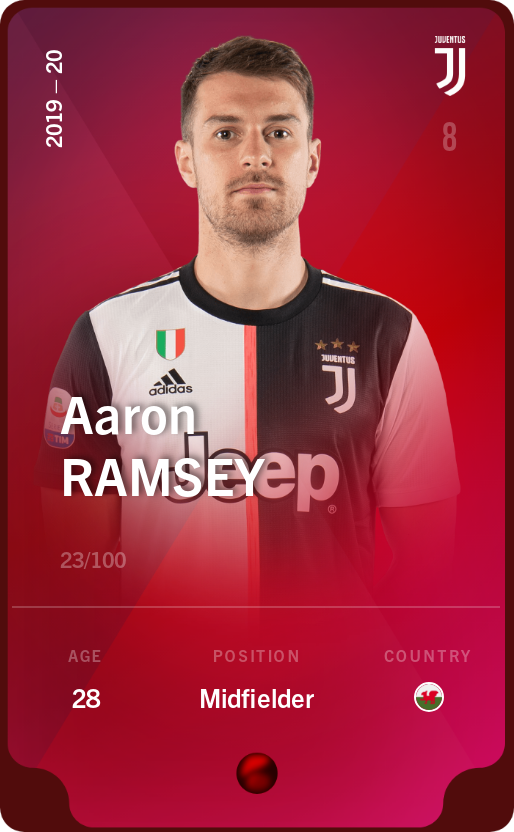 Sorare - Sorare Official - Aaron Ramsey 2019-20 • Rare 23/100 - NFT # 30588674718984357096718960241020035336762040815385256463667418533537123360717