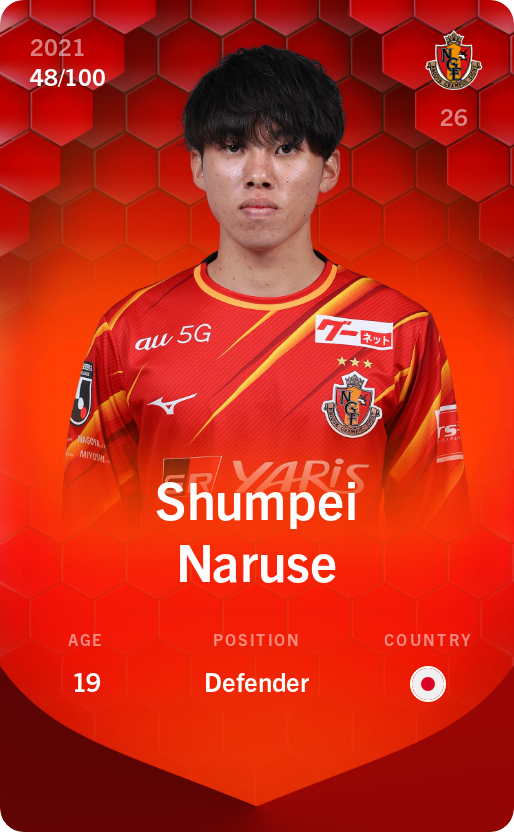 Sorare - Sorare Official - Shumpei Naruse 2021-22 • Rare 48/100 - NFT # 38001940198085606247428607308915793545164080047787980826402766283098825751686