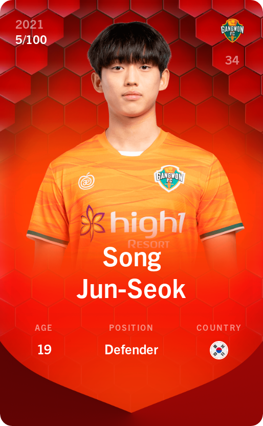 Sorare - Sorare Official - Song Jun-Seok 2021-22 • Rare 5/100 - NFT # 67390701574791323900001981230848982231935184726677843514159967485569878092603
