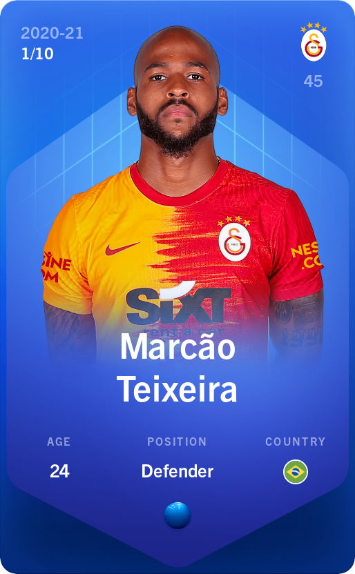 Sorare - Sorare Official - Marcão Teixeira 2020-21 • Super Rare 1/10 - NFT # 112733169891260820752716203630434528924582656320459821153899397745088166118921