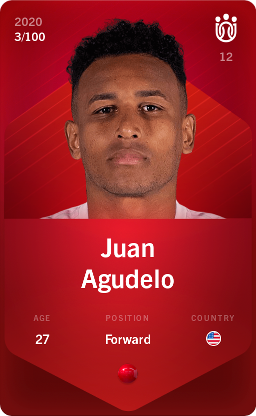 Sorare - Sorare Official - Juan Agudelo 2020-21 • Rare 3/100 - NFT # 103201645433231226171566805300140862337260380799810231294630649559205454930184