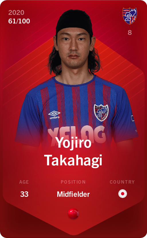 Sorare - Sorare Official - Yojiro Takahagi 2020-21 • Rare 61/100 - NFT # 98023213160069380757506816764150577074914340842882871375778093635906895070764