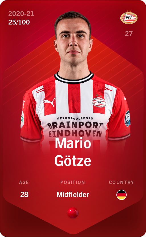 Sorare - Sorare Official - Mario Götze 2020-21 • Rare 25/100 - NFT # 32599741611860694330947030056476634507835629684486843065298125230118514329158