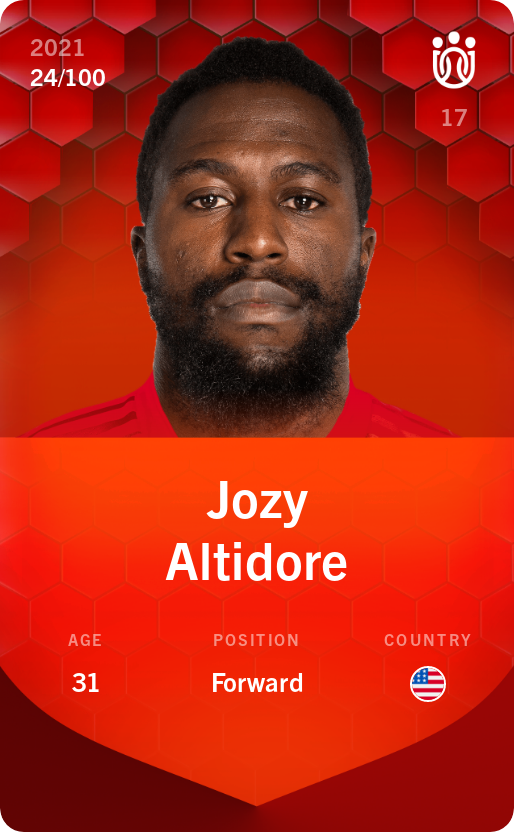 Sorare - Sorare Official - Jozy Altidore 2021-22 • Rare 24/100 - NFT # 52293468593899894009086827885262561693797721021384776768589818521297493601885