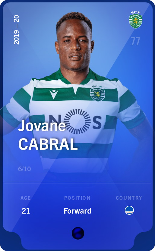 Sorare - Sorare Official - Jovane Cabral 2019-20 • Super Rare 6/10 - NFT # 66439274128492134107910403252427534585790086115422398546579606999496765679136
