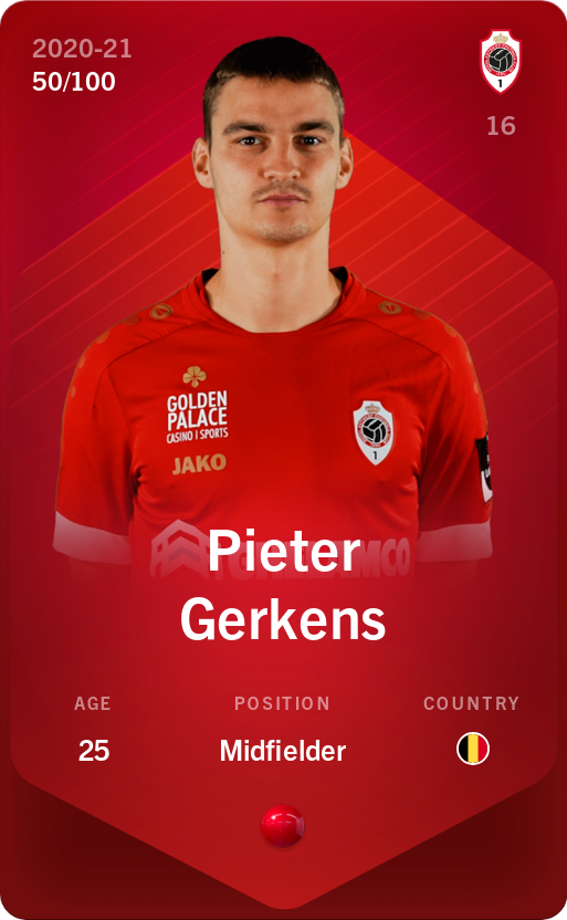 Sorare - Sorare Official - Pieter Gerkens 2020-21 • Rare 50/100 - NFT # 18985045775807181521286215789909907820921755235376472085725689525529065591294