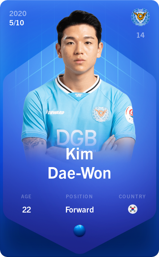 Sorare - Sorare Official - Kim Dae-Won 2020-21 • Super Rare 5/10 - NFT # 107091099689733203051671949137853785187594672418566783297994825809553218784393