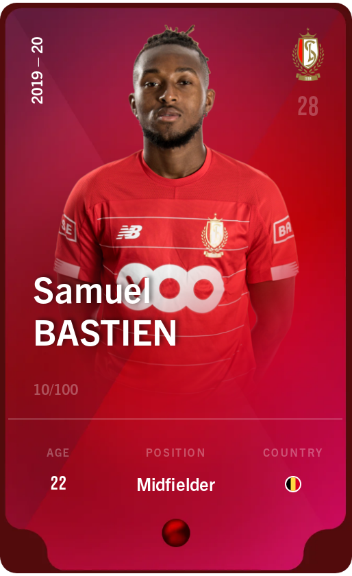 Sorare - Sorare Official - Samuel Bastien 2019-20 • Rare 10/100 - NFT # 114975197411559757457741852091674228825959139344762199327715638298952248474604