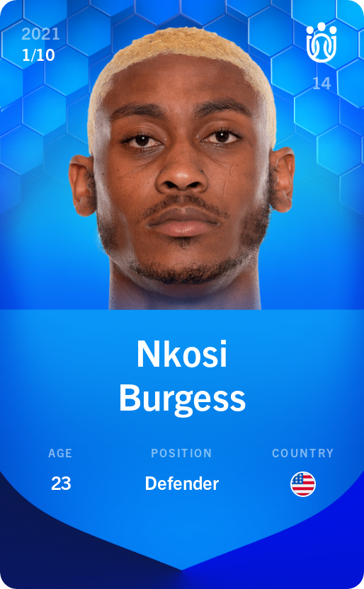 Sorare - Sorare Official - Nkosi Burgess 2021-22 • Super Rare 1/10 - NFT # 55969010103691130409616724688930279082920814420507116443026759167818676761159