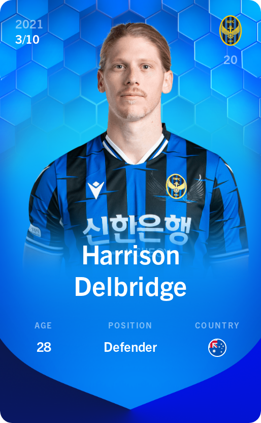 Sorare - Sorare Official - Harrison Delbridge 2021-22 • Super Rare 3/10 - NFT # 1499083402057002373544005174083946089247589713450919627645480361175722998513