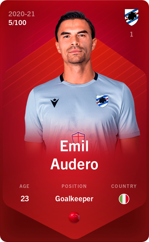 Sorare - Sorare Official - Emil Audero 2020-21 • Rare 5/100 - NFT # 40839993226981172136723180101957070520924315321445026851042311653687378771656