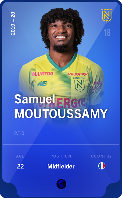 Sorare - Sorare Official - Samuel Moutoussamy 2019-20 • Super Rare 2/10 - NFT # 91847102754931828563480854642402306928218574091001813573700846658954845708621
