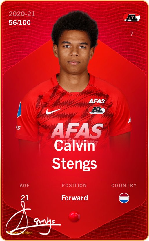 Sorare - Sorare Official - Calvin Stengs 2020-21 • Rare 56/100 - NFT # 109861468266080778499931621646417052777432666326202662026758767927347890857818