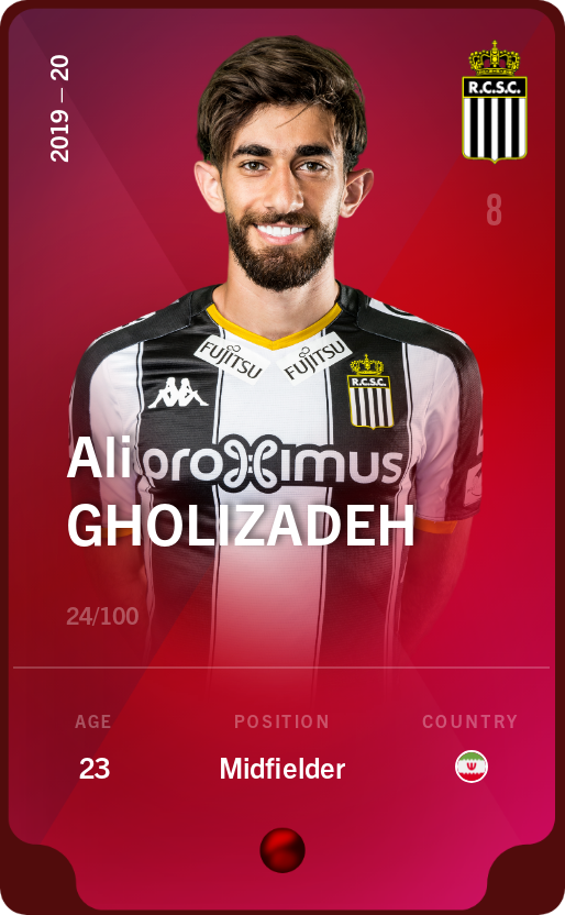 Sorare - Sorare Official - Ali Gholizadeh 2019-20 • Rare 24/100 - NFT # 2394563979036649397680535678733045244028241965319585317426150022710619094235