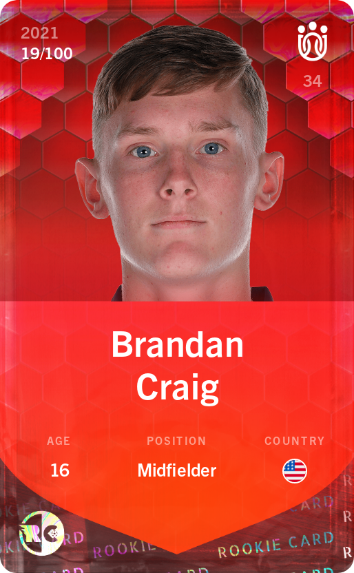Sorare - Sorare Official - Brandan Craig 2021-22 • Rare 19/100 - NFT # 84986804709142959228788446526462221348397101987767478094501928987387922227674