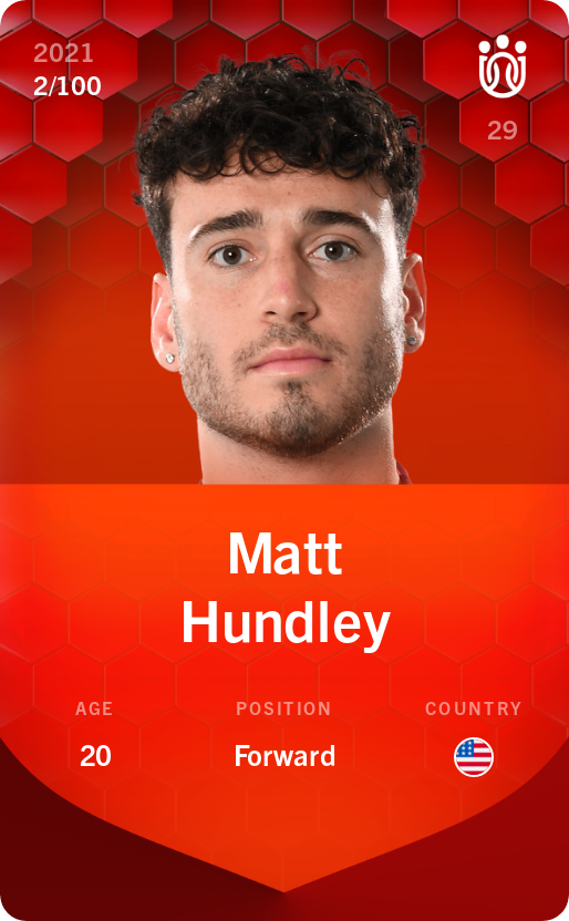 Sorare - Sorare Official - Matt Hundley 2021-22 • Rare 2/100 - NFT # 51578952108116819146105409404538894886385844956138287520175548508232988283732