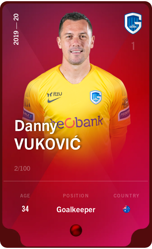 Sorare - Sorare Official - Danny Vuković 2019-20 • Rare 2/100 - NFT # 105841669931720142250177903852455311444012693008660237298238846976779324601647
