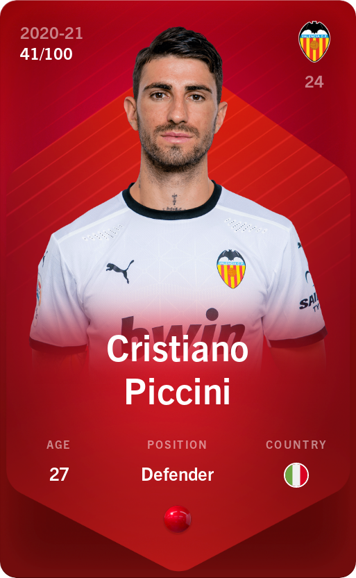 Sorare - Sorare Official - Cristiano Piccini 2020-21 • Rare 41/100 - NFT # 74812322607092775123033332640483826672303967142362405439344908246011416100446