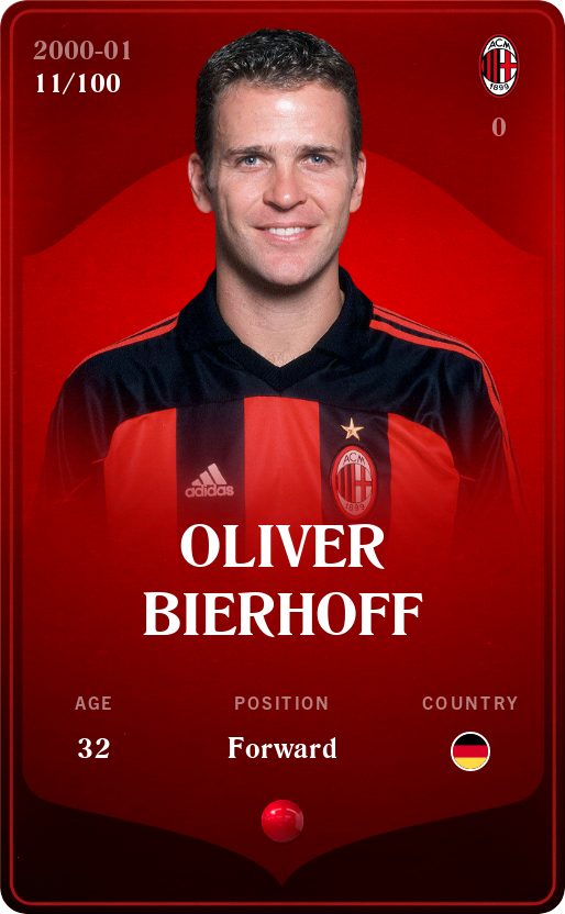 Sorare - Sorare Official - Oliver Bierhoff 2000-01 • Rare 11/100 - NFT # 1911610483942709142227294004662708157283056484187800176116248589695785998422