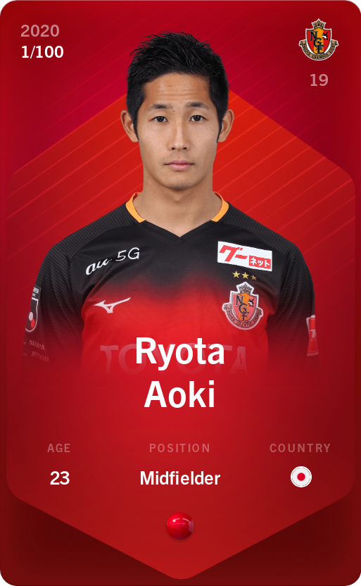 Sorare - Sorare Official - Ryota Aoki 2020-21 • Rare 1/100 - NFT # 75475309439239797212469807819303370081671794398424184173616411297815528152216