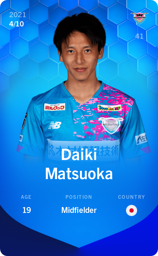 Sorare - Sorare Official - Daiki Matsuoka 2021-22 • Super Rare 4/10 - NFT # 113586088813423104178269903730813949658384294575510973596732273287902757172201
