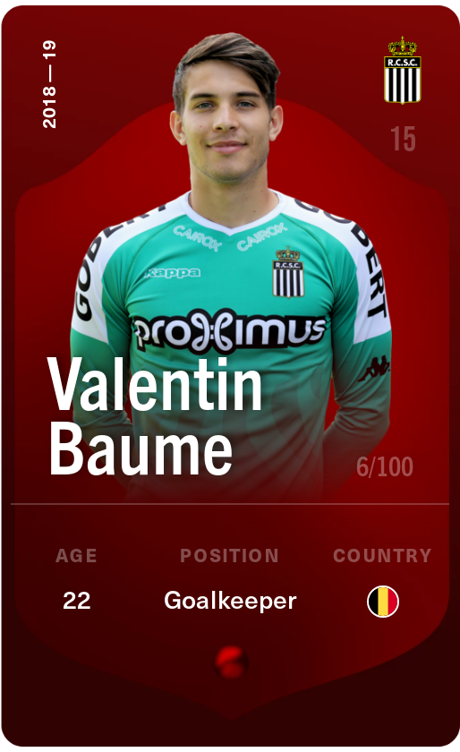 Sorare - Sorare Official - Valentin Baume 2018-19 • Rare 6/100 - NFT # 13491688531940518087817559039701403061333069434620805310444890032624970507327