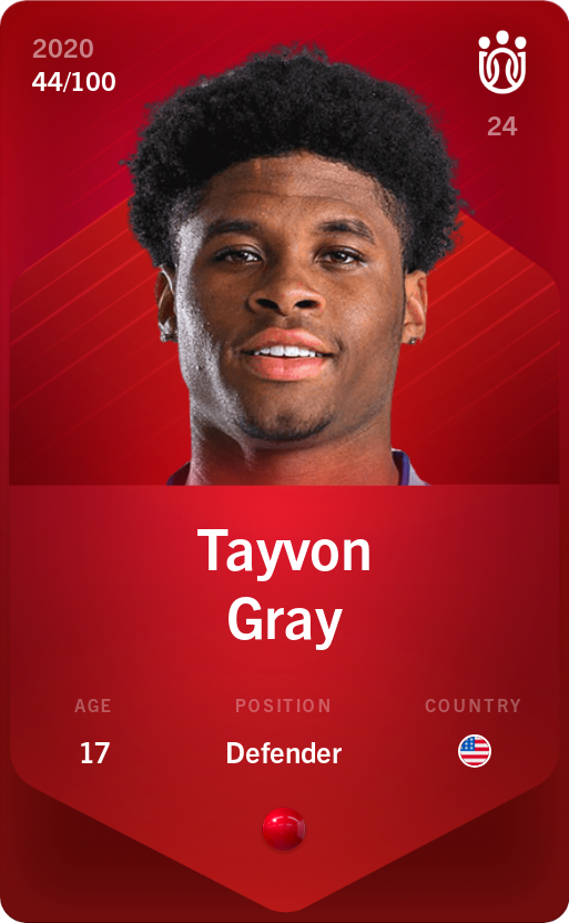 Sorare - Sorare Official - Tayvon Gray 2020-21 • Rare 44/100 - NFT # 68508777049036031912182528833649478958495263185777974054635446320554460593701