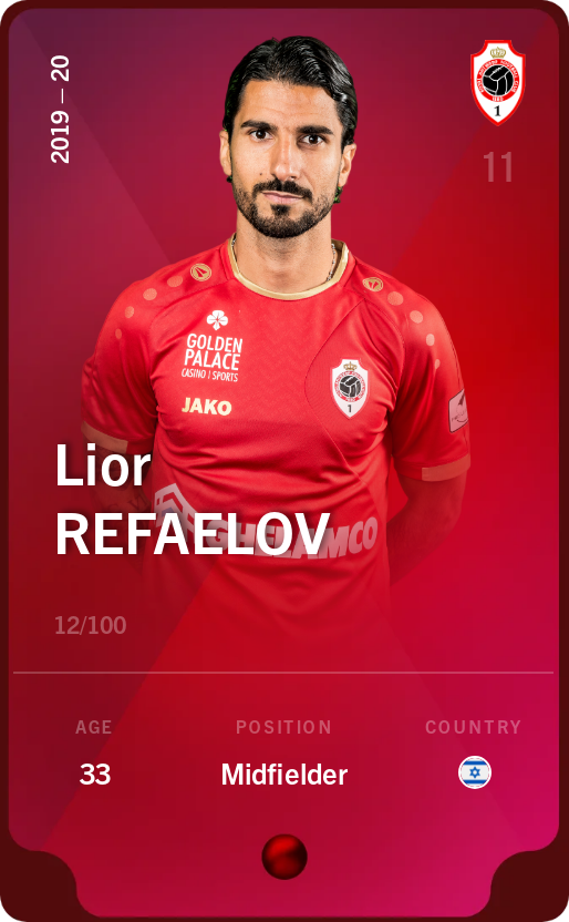 Sorare - Sorare Official - Lior Refaelov 2019-20 • Rare 12/100 - NFT # 87599122500234154188477472257168852689822586221154728092155582502061878614591