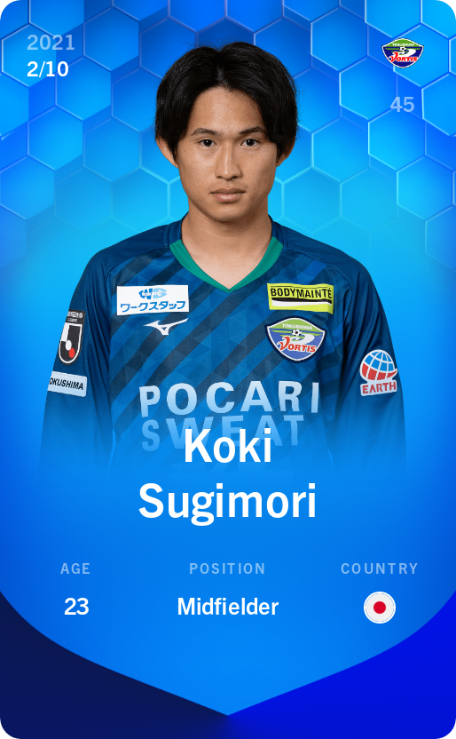 Sorare - Sorare Official - Koki Sugimori 2021-22 • Super Rare 2/10 - NFT # 98290355697607667188652982724856353466372672455514564642842803731624509132872