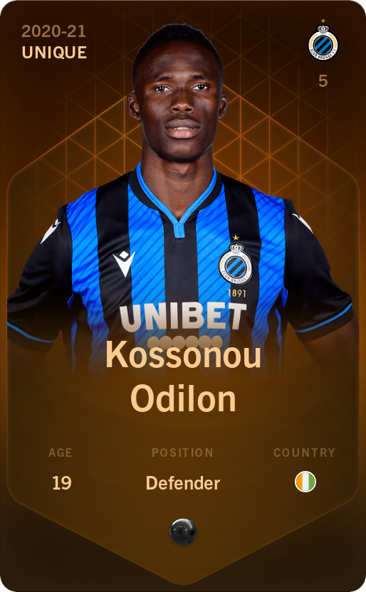 Sorare - Sorare Official - Kossonou Odilon 2020-21 • Unique - NFT # 21842570737986735961183623271609299866317059023062098434458171948012354365203