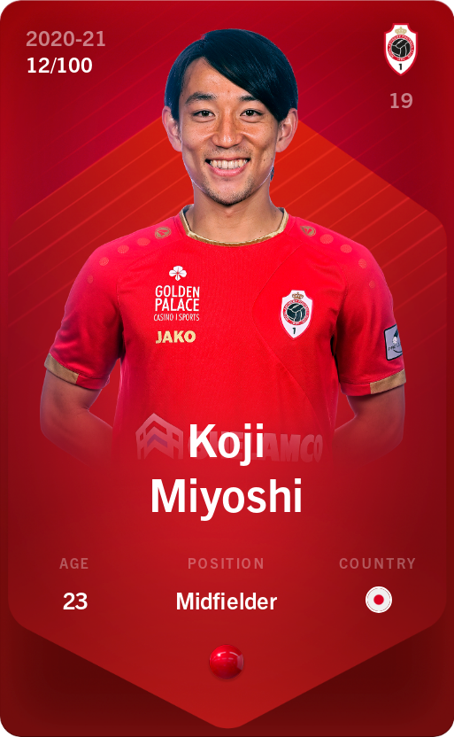 Sorare - Sorare Official - Koji Miyoshi 2020-21 • Rare 12/100 - NFT # 34052727478818720968034313982967061065332625471404385099568614607199286089874