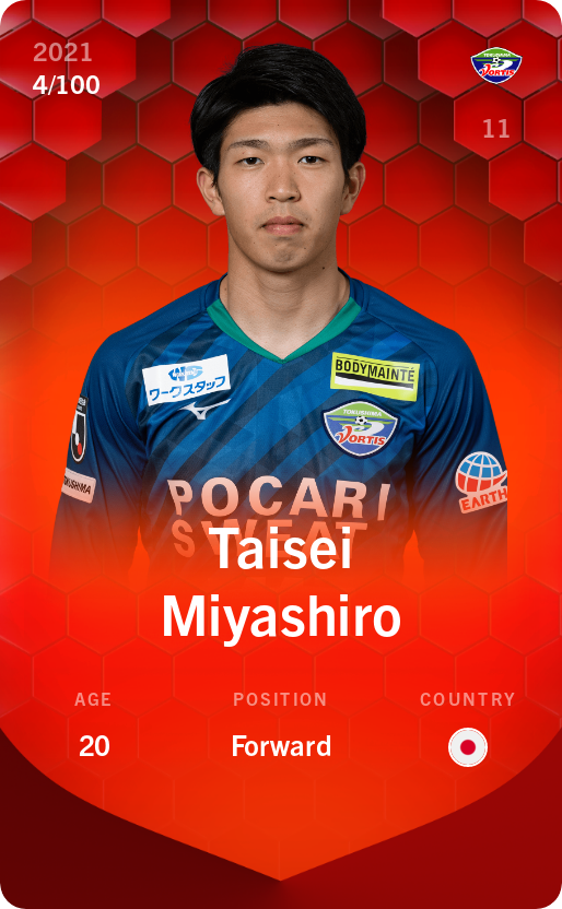 Sorare - Sorare Official - Taisei Miyashiro 2021-22 • Rare 4/100 - NFT # 96651780048989188142885850673013764310829597991053368653324223784264241714821